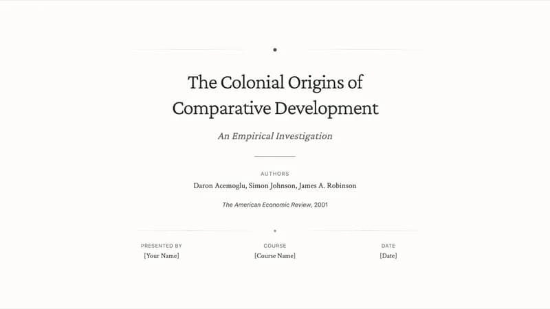 The Colonial Origins of Comparative Development - Slide 1