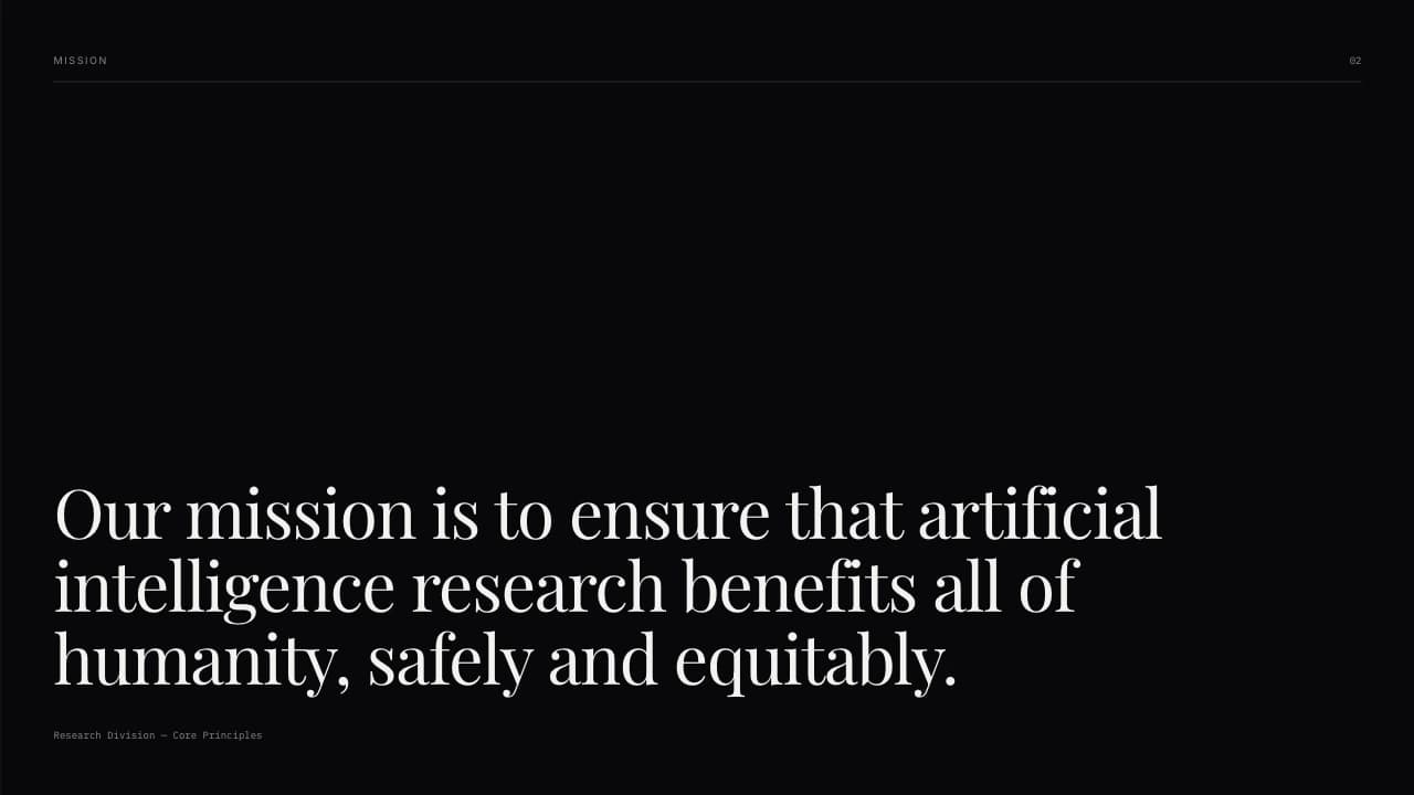 Codex Noir Minimalist Research & AI Pitch Deck Template — Slide 2