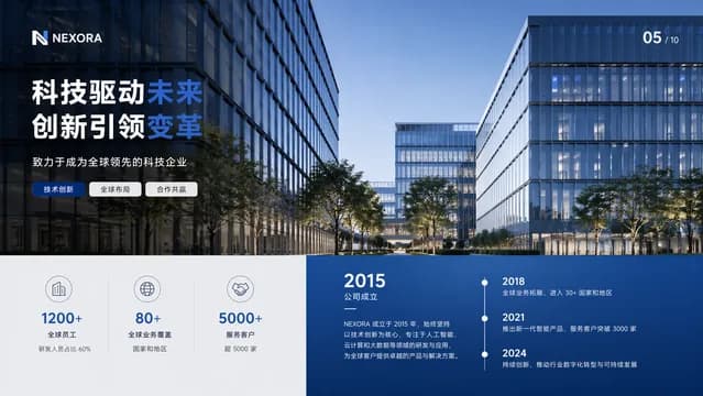 Navy Blue Corporate Profile with Architectural Photography — Slide 4