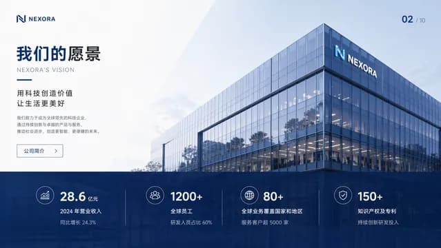 Navy Blue Corporate Profile with Architectural Photography — Slide 8