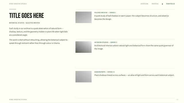 Folio Botanica Editorial Portfolio Template — Slide 2