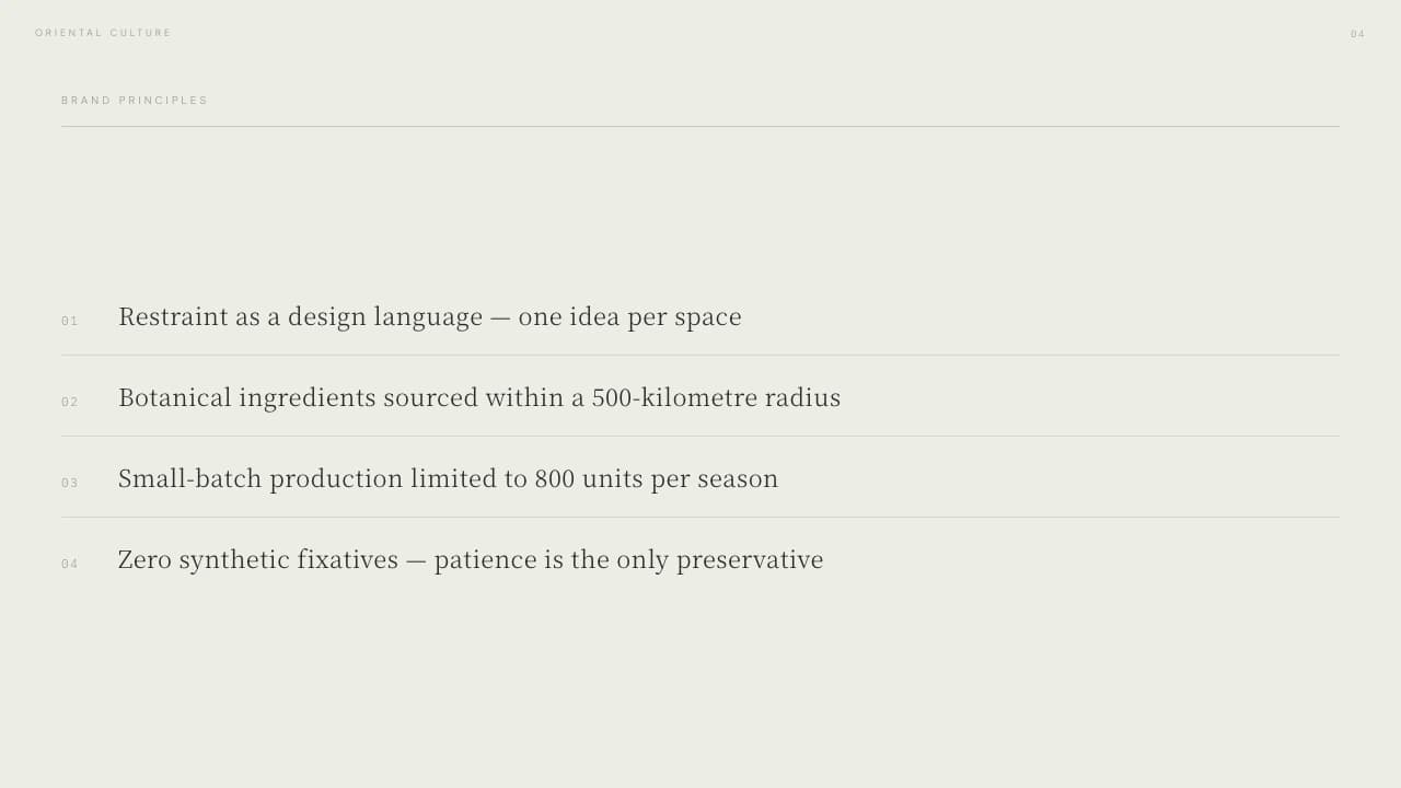 Folio Sage Oriental Editorial Brand Lookbook Template — Slide 5