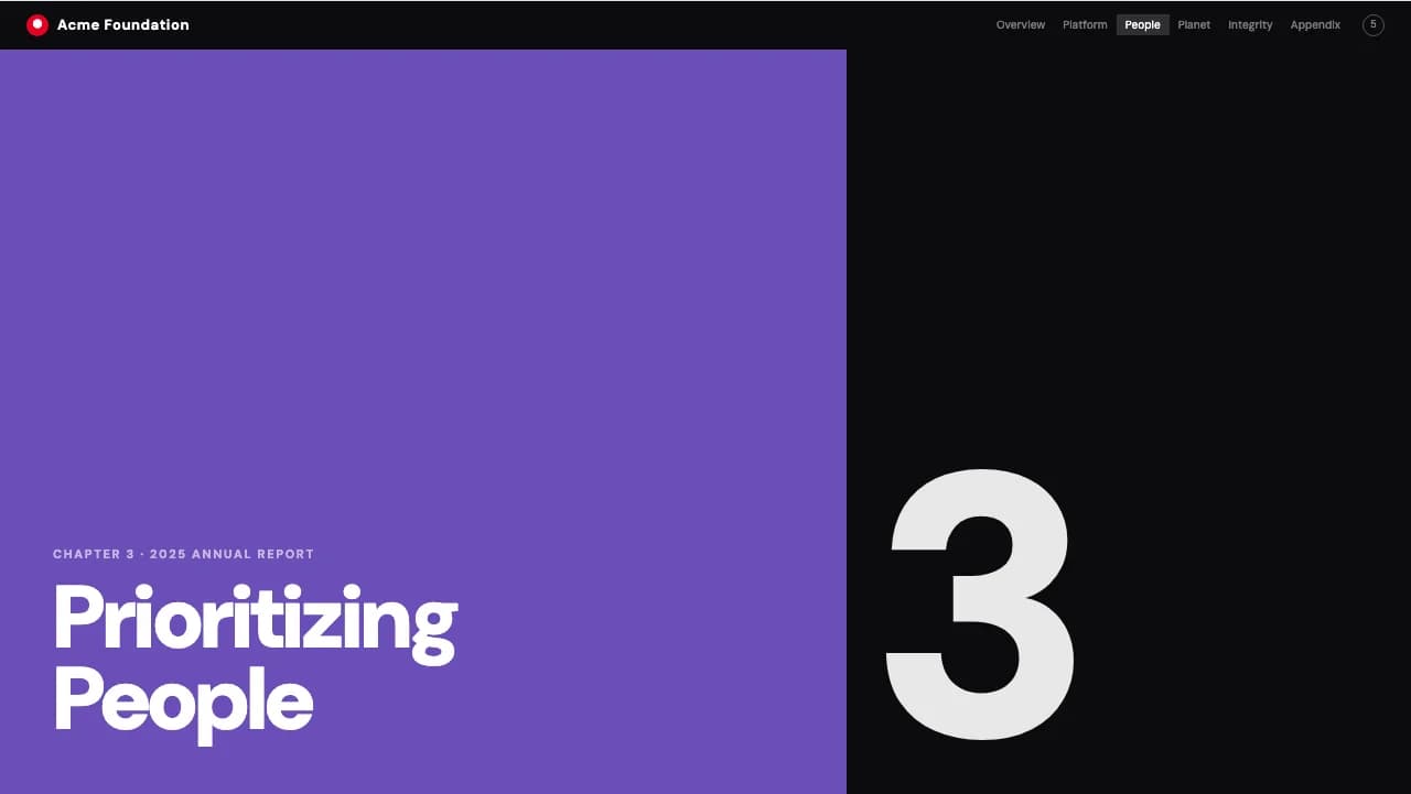Impact Folio Swiss Grid Annual Report Template — Slide 5