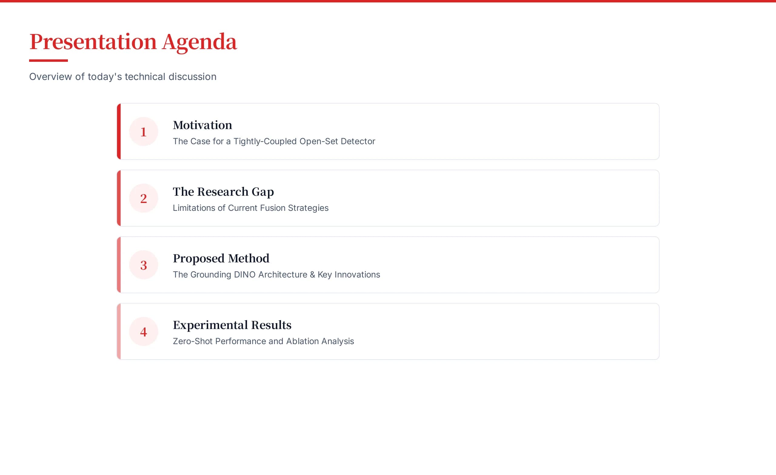 Impact Red High-Contrast Strategy & Research Deck — Slide 2