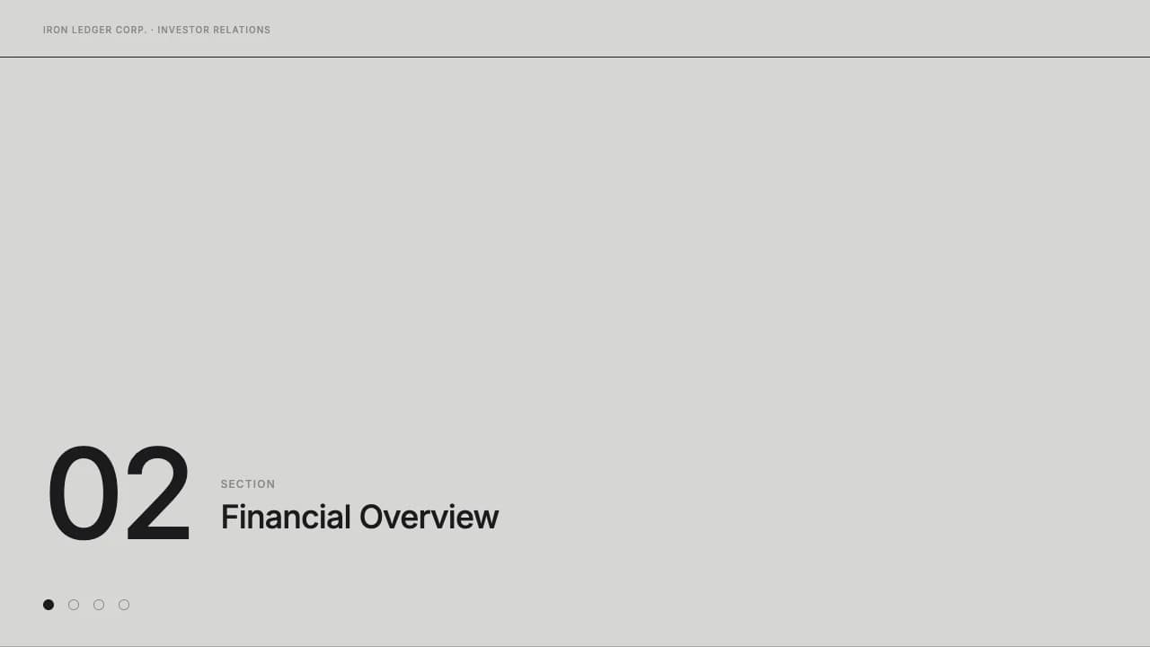 Iron Ledger: Monotone Industrial Financial Presentation — Slide 7