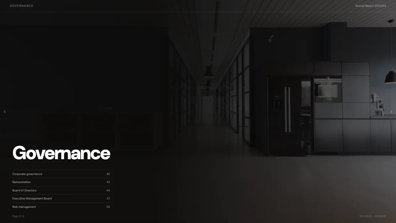 Nordic Ledger Editorial Annual Report Template — Slide 5