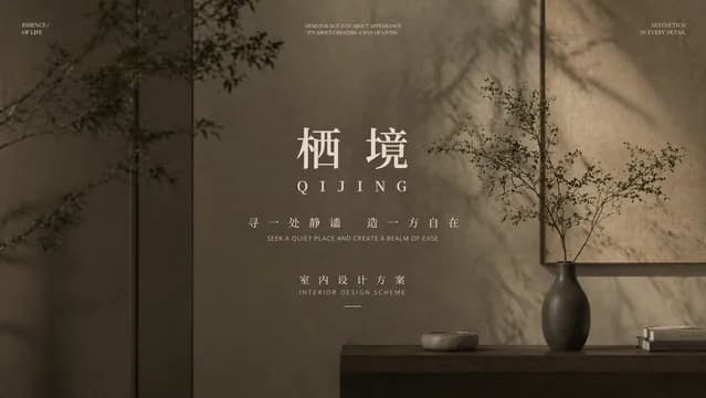 Wabi-Sabi Earth Tone Interior Design Presentation — Slide 1