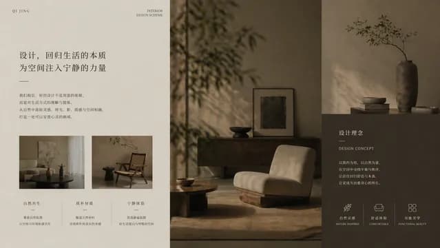 Wabi-Sabi Earth Tone Interior Design Presentation — Slide 2