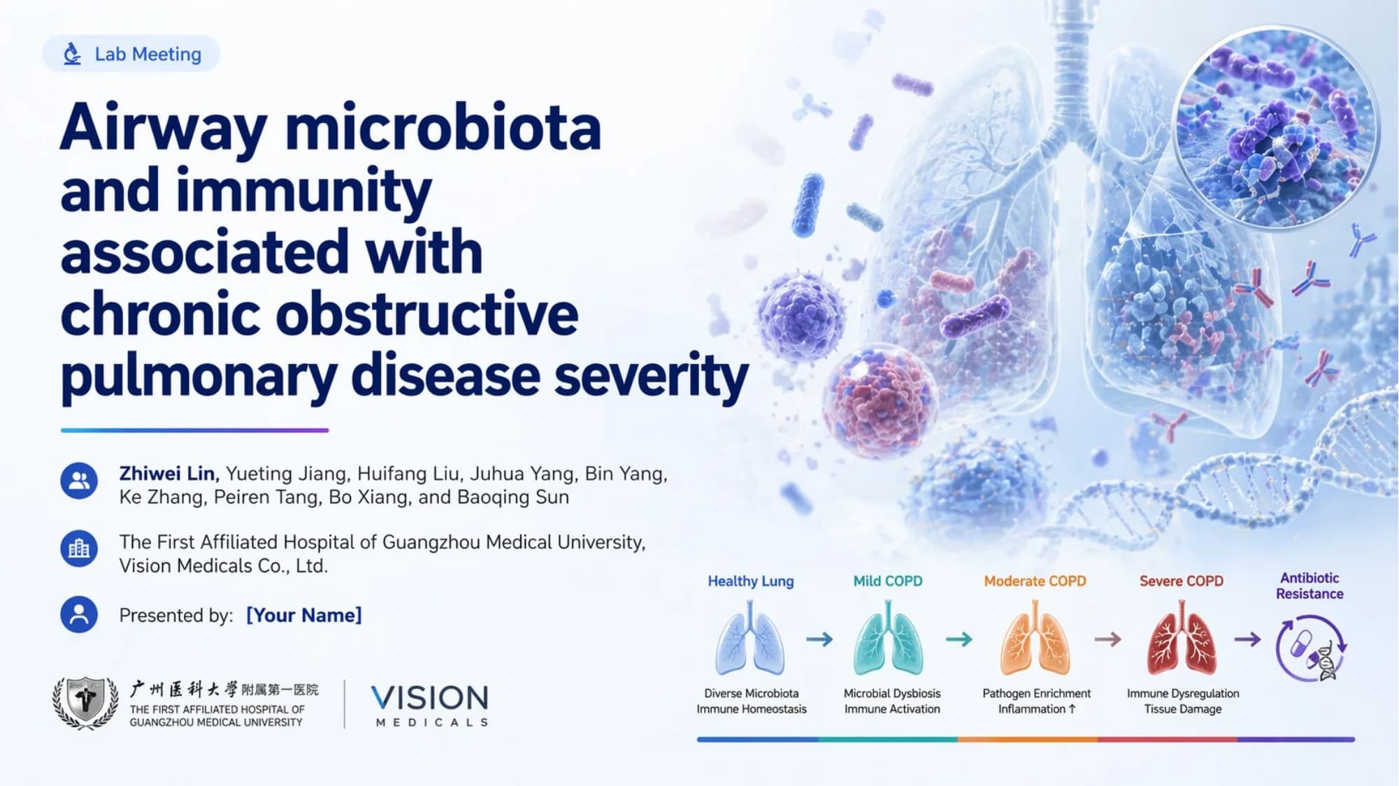 Navy Blue Medical Research & Data Visualization Deck — Slide 1