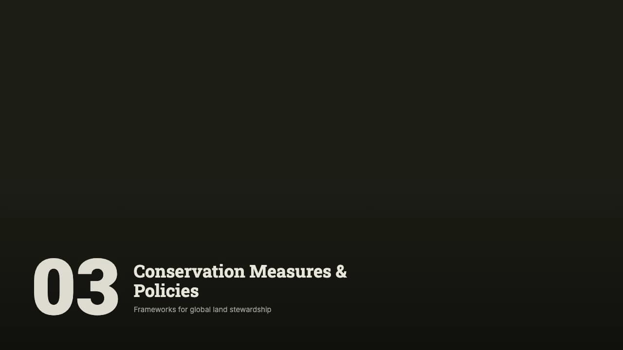 Steppe Dossier: Dark Slab-Serif Conservation Template — Slide 6