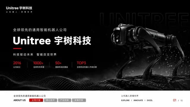 Industrial Robotics Keynote with Dark Mode Product Hero — Slide 1