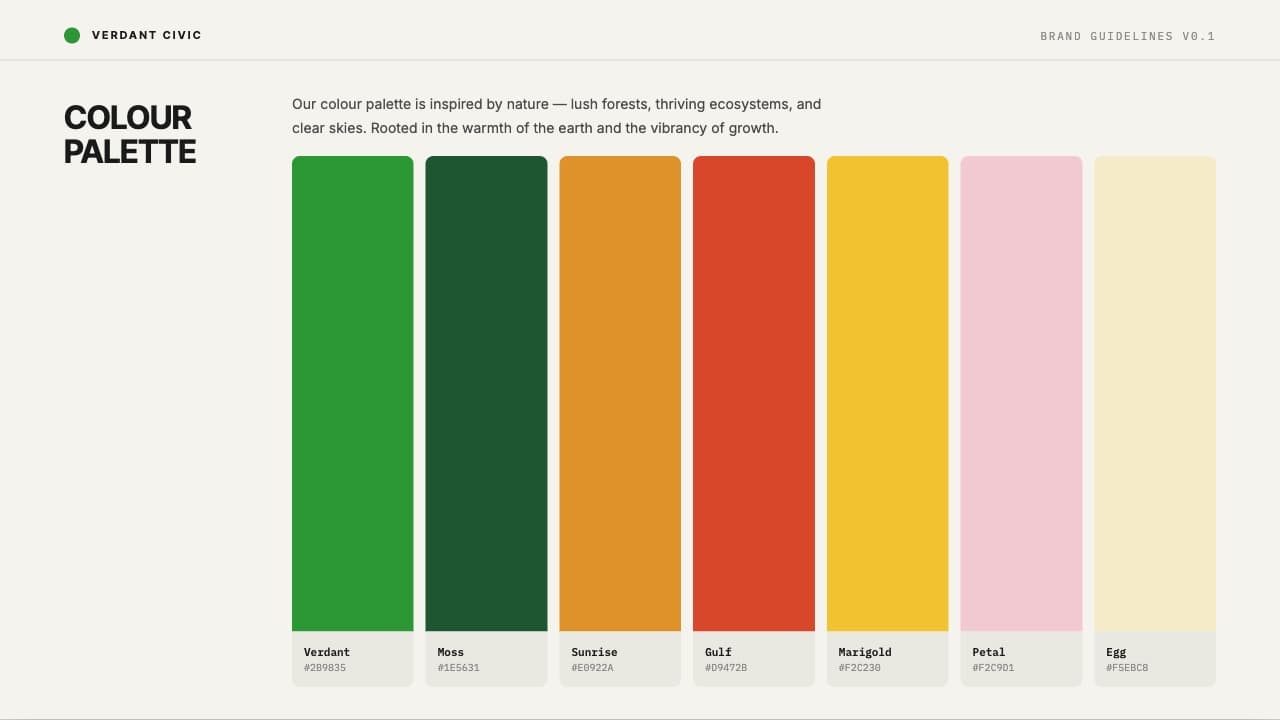 Verdant Civic Swiss Grid Brand Identity Template — Slide 3