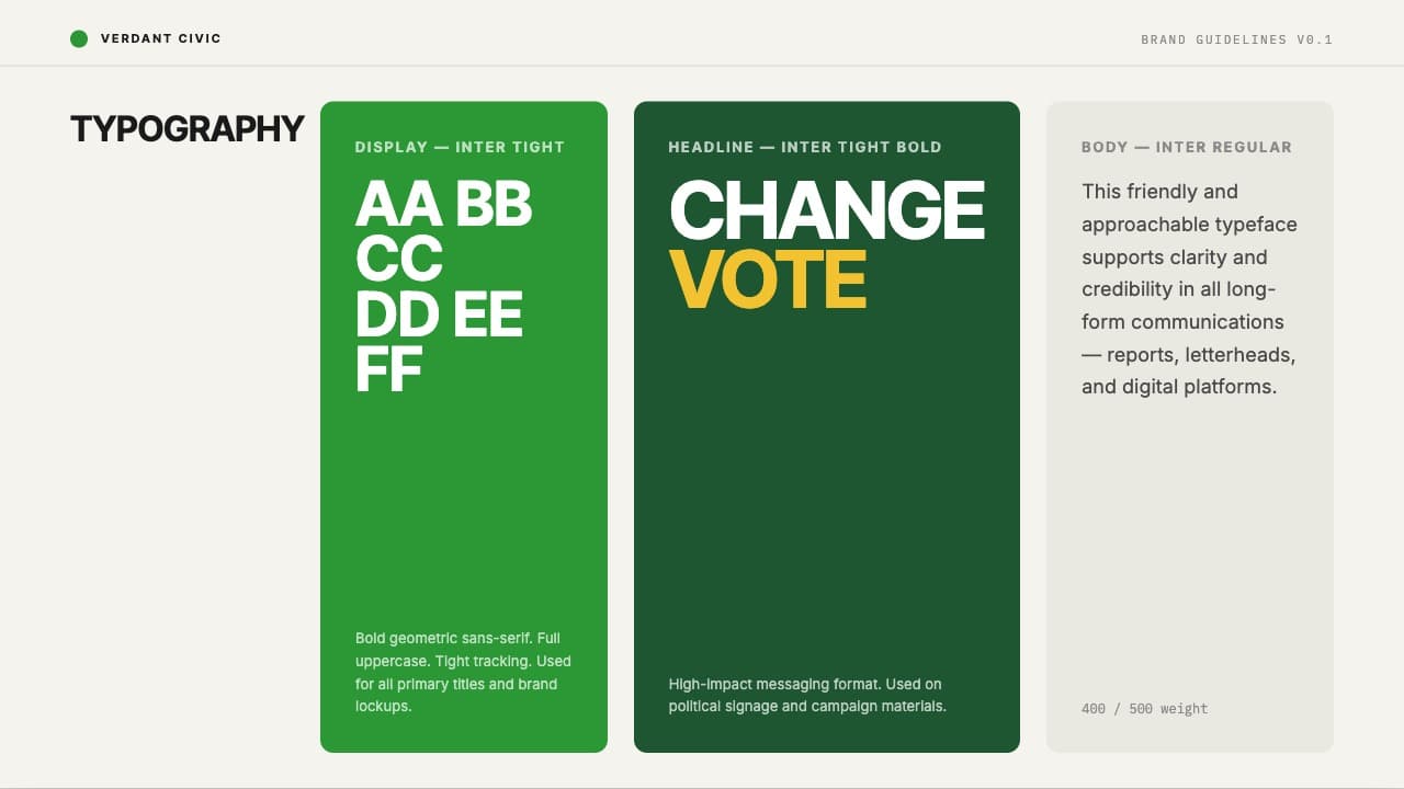 Verdant Civic Swiss Grid Brand Identity Template — Slide 5