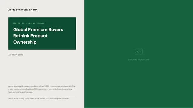 Emerald Monochrome Strategy Consulting Report Template — Slide 1