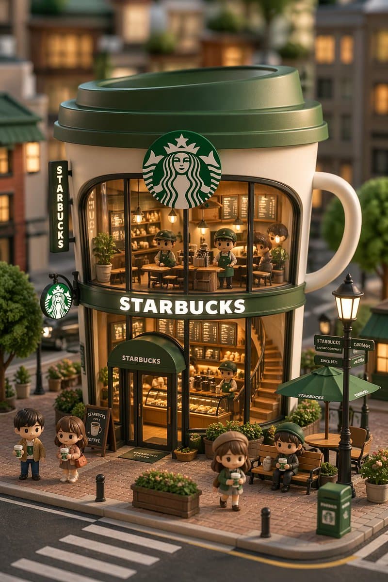 3D chibi-style miniature concept store of {Brand Name}