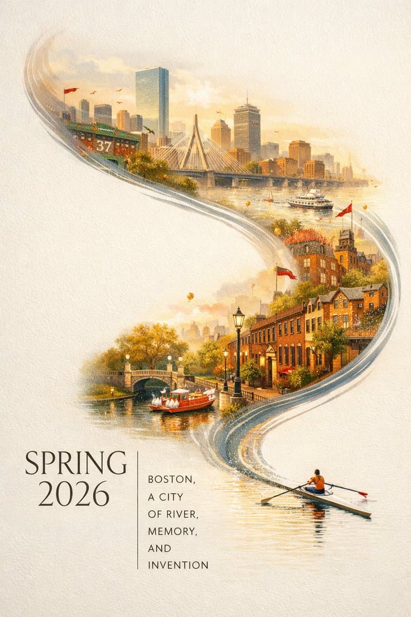 A striking Spring 2026 city poster for Boston