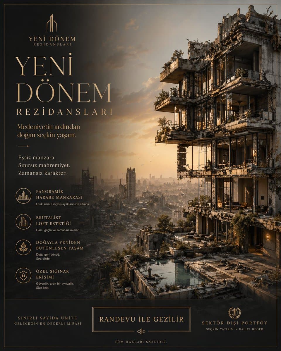 Post-apocalyptic ruin, but like a luxury real estate brochure