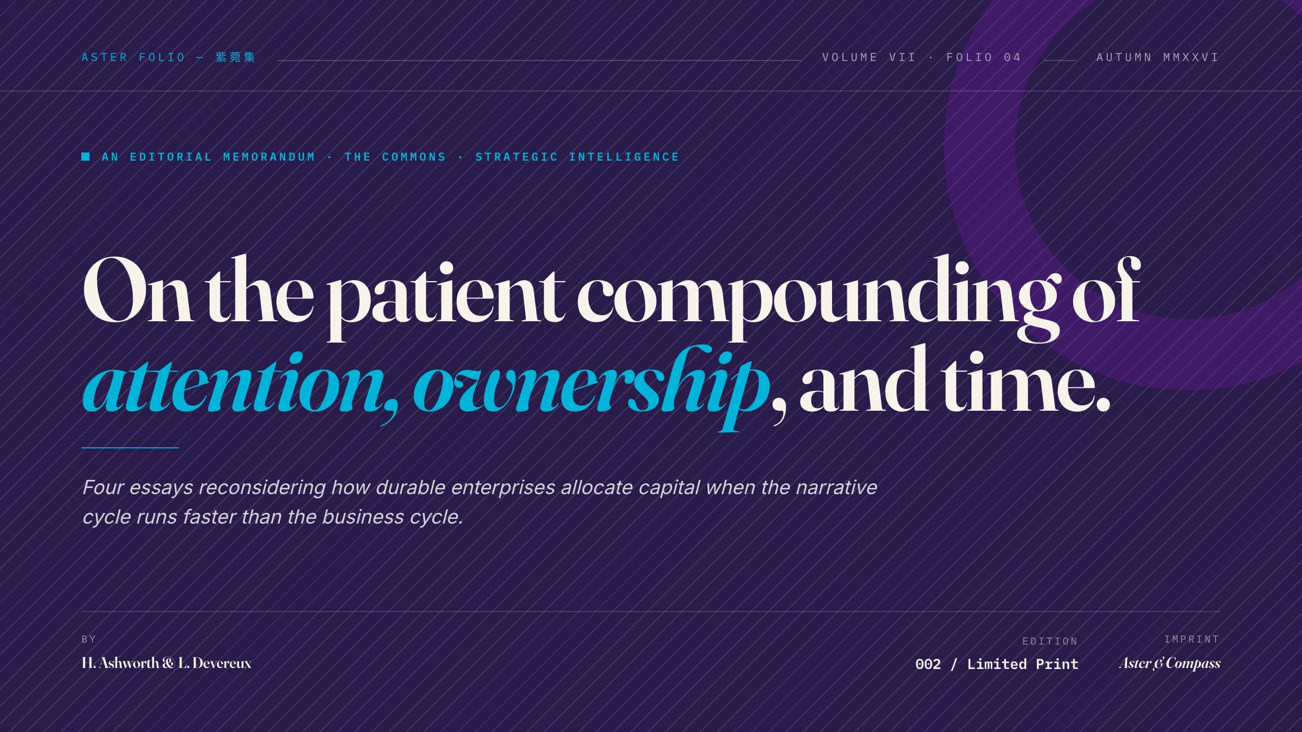 Aster Folio Editorial Business Anthology Template — Slide 1