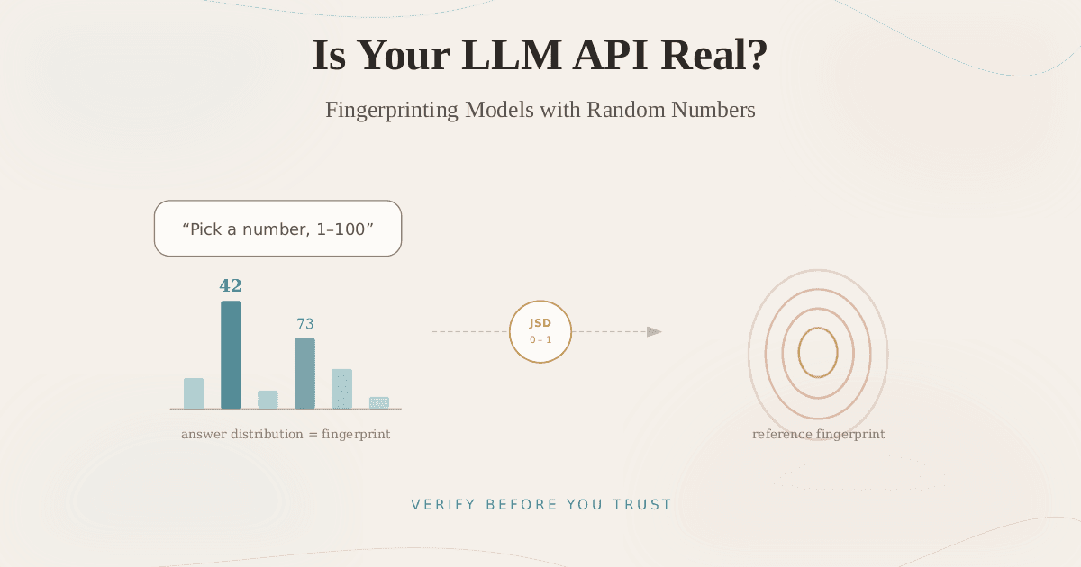 How to Verify an LLM API Is Real: Fingerprinting Models with Random Numbers