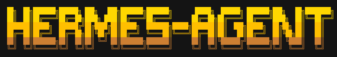 Official Hermes Agent banner from the NousResearch/hermes-agent GitHub repository — the project's wordmark and caduceus symbol established by Nous Research