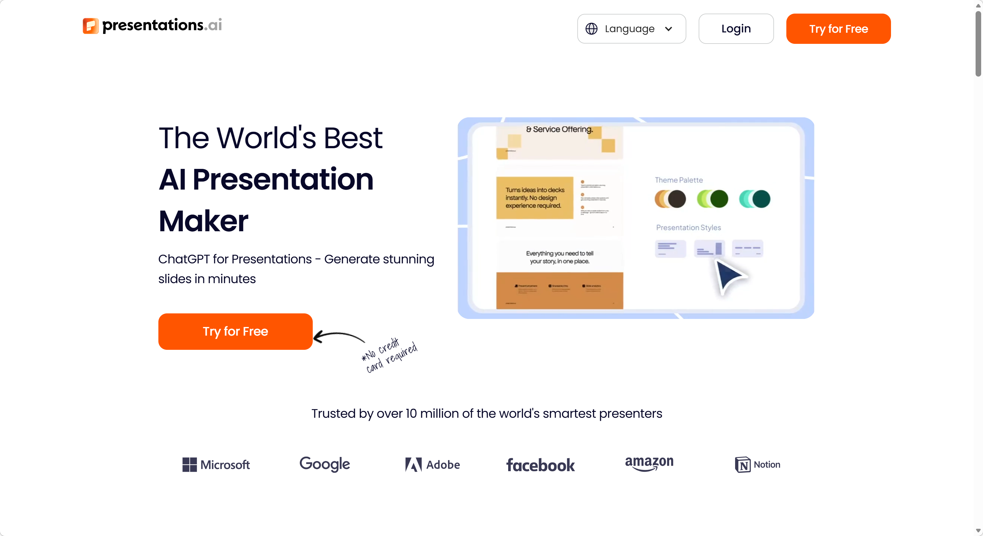 Presentations.AI interface