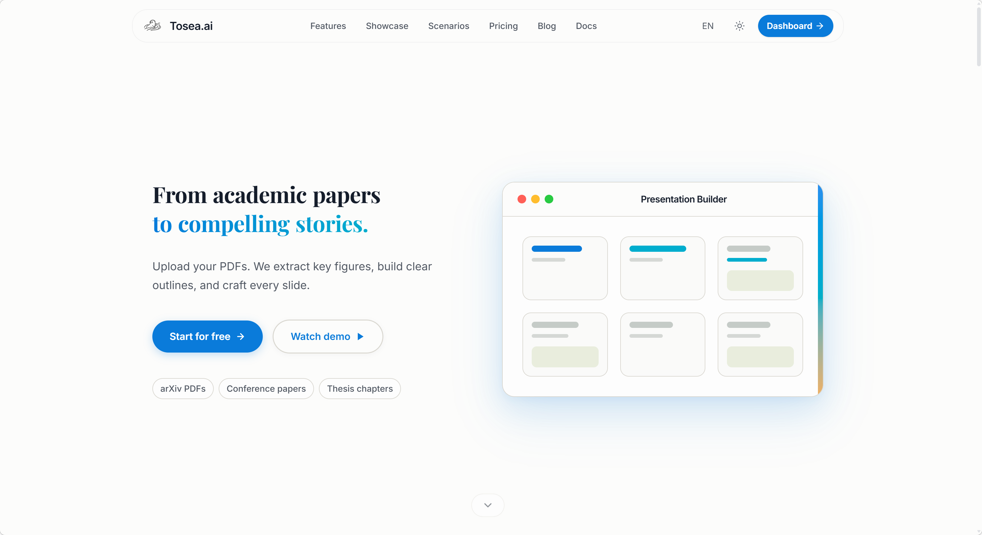 Tosea.ai interface