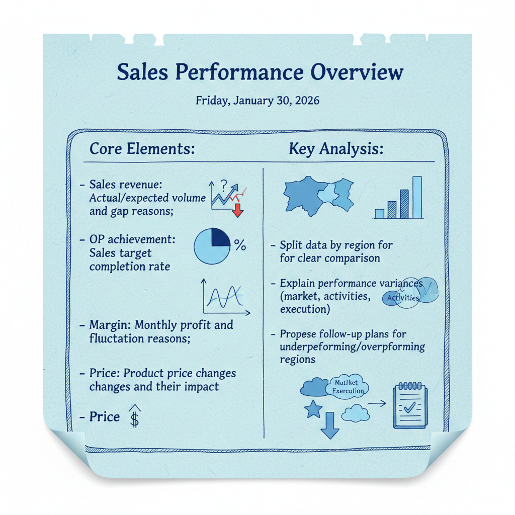 Sales Performance Overview slide example